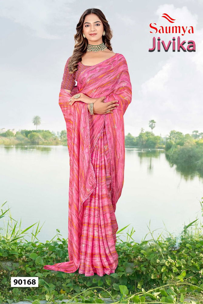 Jivika By Saumya Moss Rimzim Printed Sarees Wholesale Shop In Surat